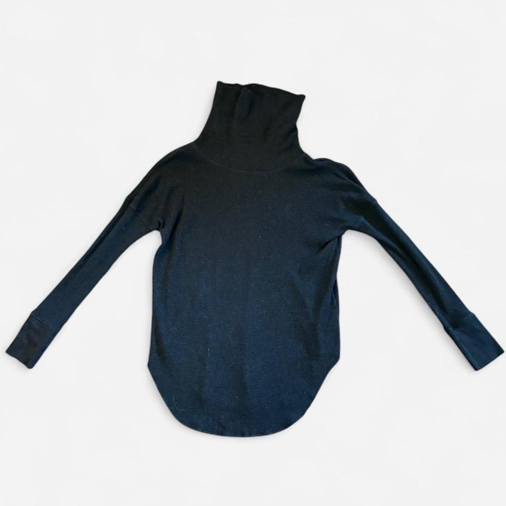 The Group by Babaton Charcoal Gray Waffle Turtleneck XS Long Sleeve Tunic Hem